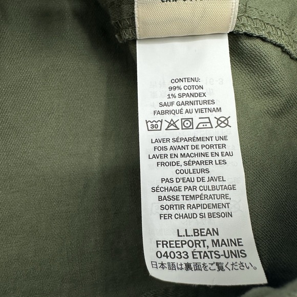 LL Bean Full Zip Jacket Beanflex Short Utility Military Green Womens Large L - Picture 8 of 13